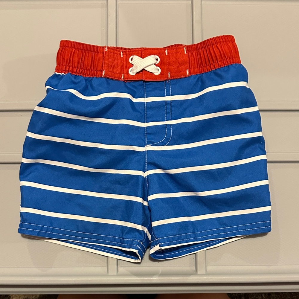 Cat & Jack Red and White Swim Shorts
